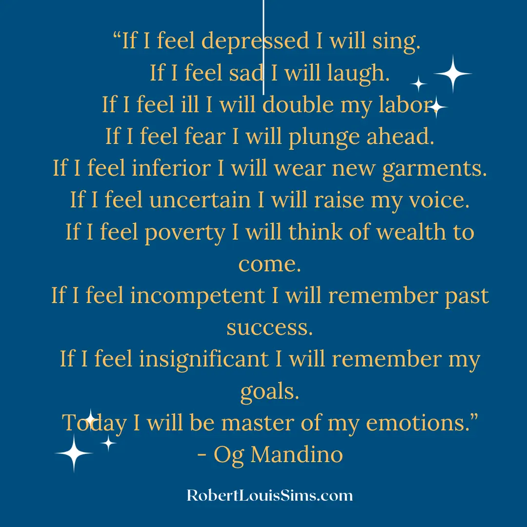 Live Intentionally Robert Louis Sims Og Mandino quotes